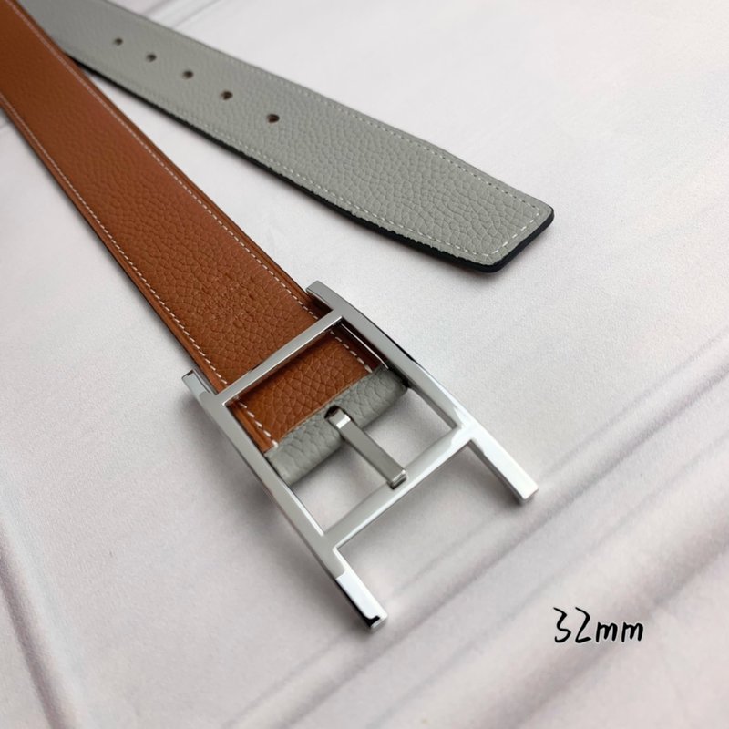 에르메스 양면 라이치 그레인 핀 버클 벨트 32mm 001-220813