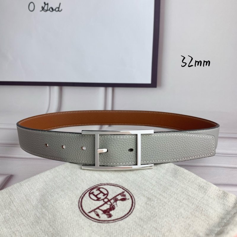 에르메스 양면 라이치 그레인 핀 버클 벨트 32mm 001-220813