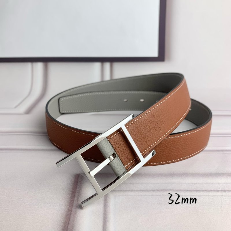 에르메스 양면 라이치 그레인 핀 버클 벨트 32mm 001-220813