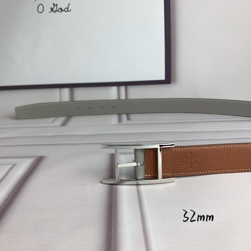 에르메스 양면 라이치 그레인 핀 버클 벨트 32mm 001-220813