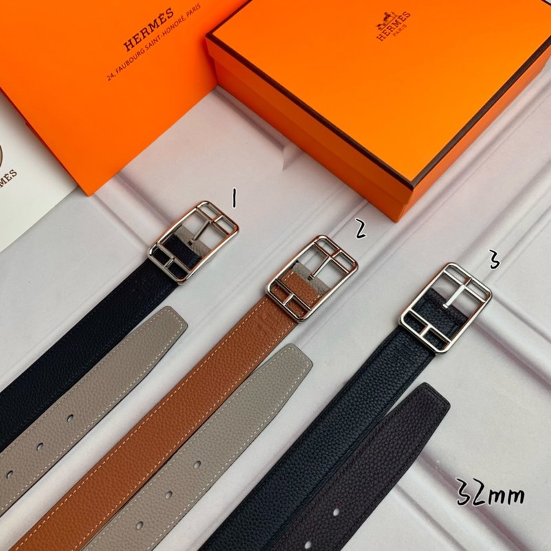 에르메스 양면 리치 그레인 핀 버클 벨트 32mm 001-220827