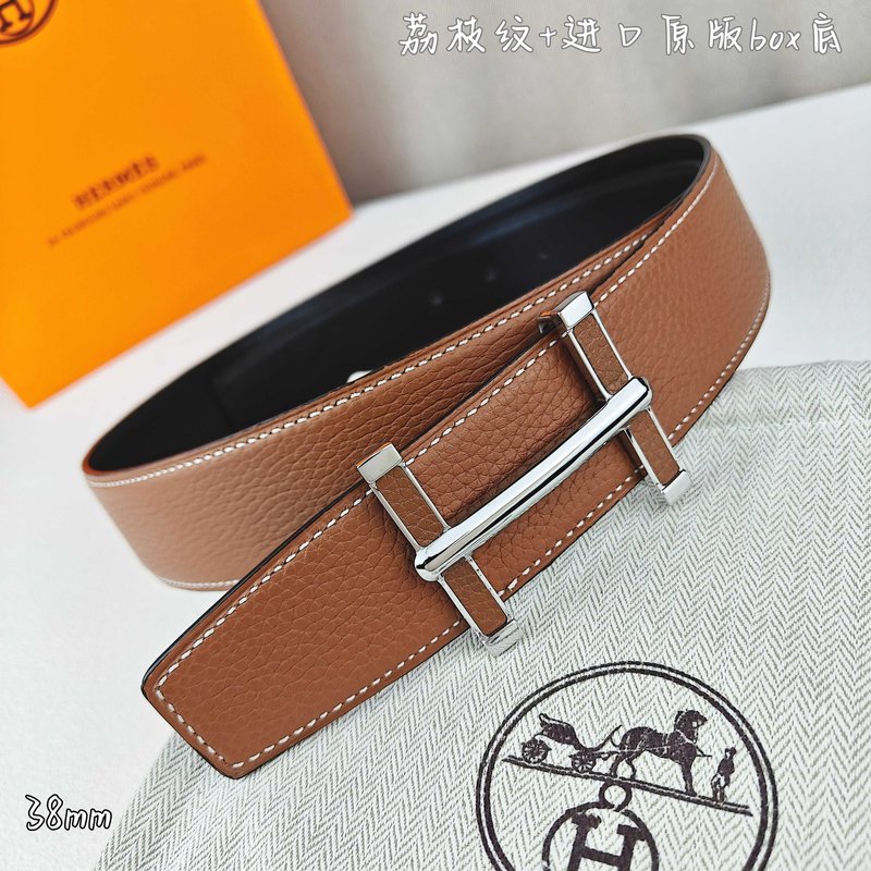 에르메스 더블 팁 H 버클 소가죽 벨트 001-220844