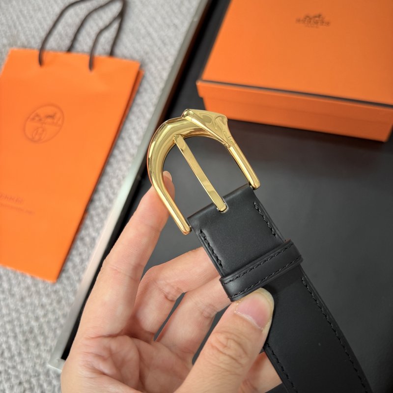 에르메스 박스/토고 소고기 양면 벨트 32mm 팔라듐 001-220898