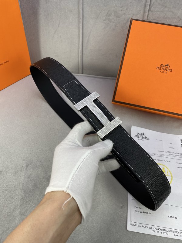 에르메스 스타일 3.8cm 토고 소 가죽 벨트 001-220906