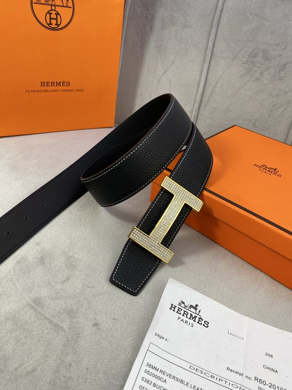 에르메스 스타일 3.8cm 토고 소 가죽 벨트 001-220906