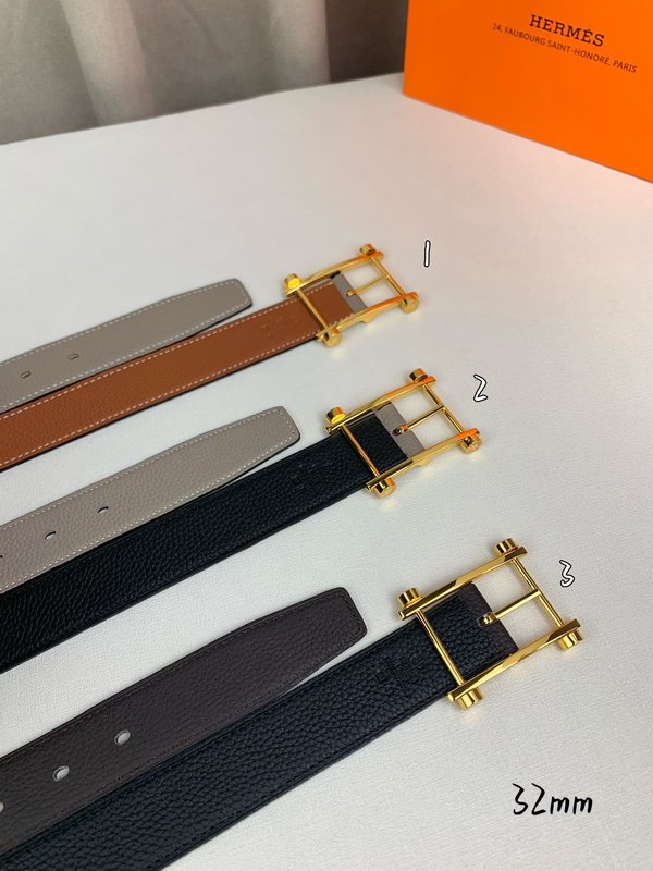 에르메스 양면 리치 그레인 핀 버클 벨트 32mm 001-220913