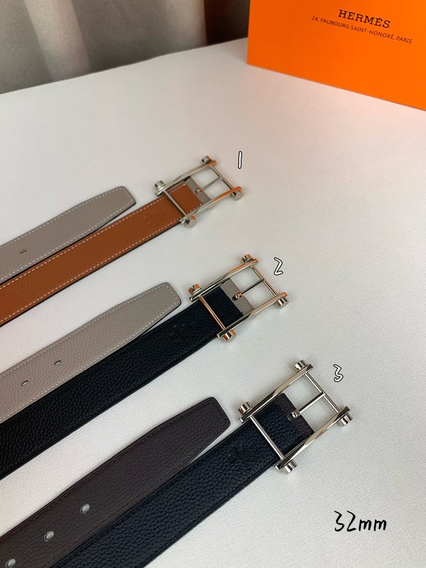 에르메스 양면 리치 그레인 핀 버클 벨트 32mm 001-220913