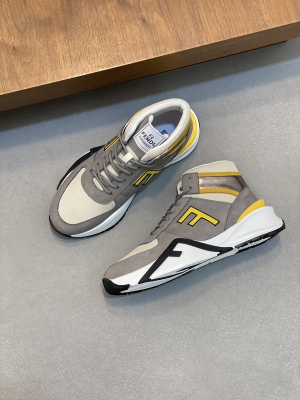 펜디 남성용 겨울 미들탑 캐주얼 스니커즈 001-221171