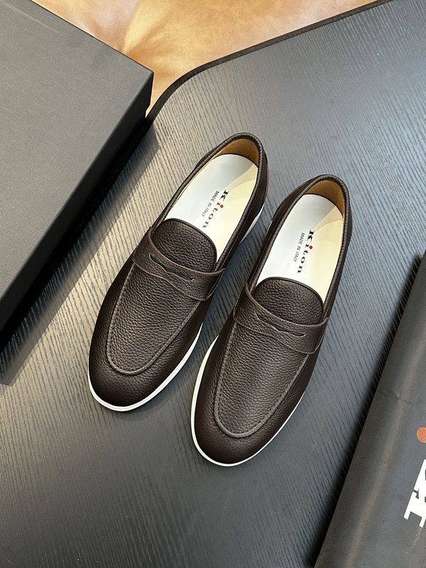 Kiton 남성 송아지 가죽 운동화 001-221620