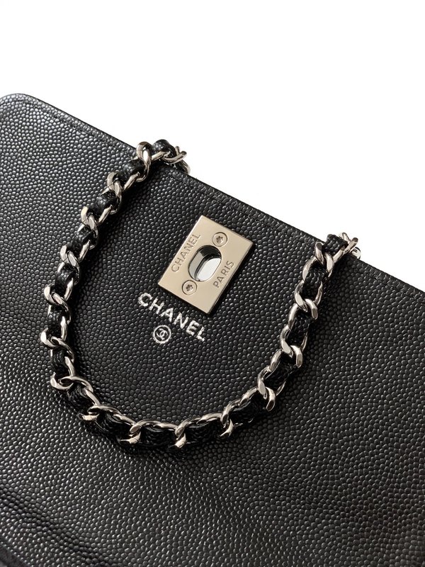 샤넬 아코디언백 블랙 실버 핸들 001-222563