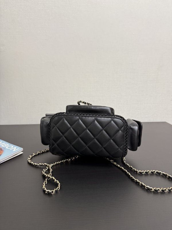 샤넬 블랙 퀼팅 메쉬 백팩 001-222615
