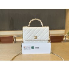 샤넬 더블 C 핸들 WOC 그레인 가죽 가방 001-223292