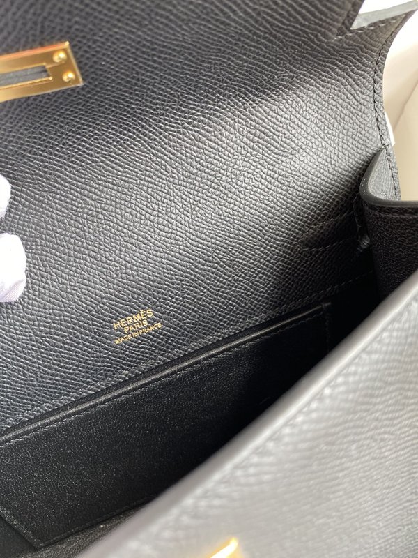 에르메스 켈리 22cm 블랙 골드 하드웨어 핸드백 001-223995