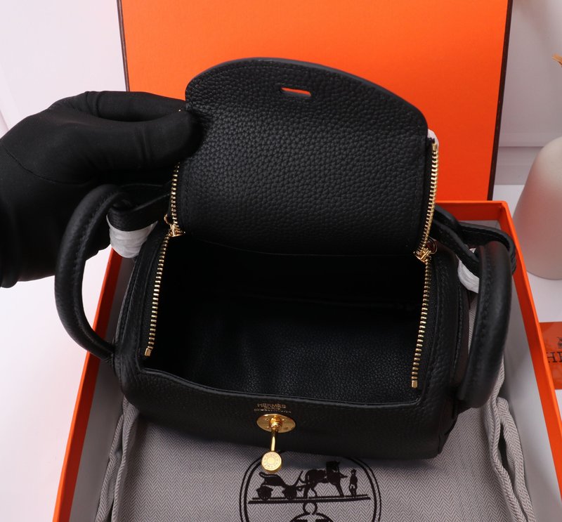 에르메스 미니 린디 19cm 블랙 골드 핸드백 001-224186