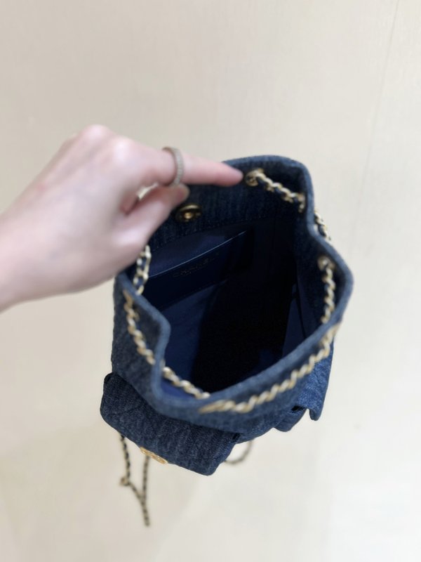 샤넬 더블 포켓 데님 백팩 001-224347