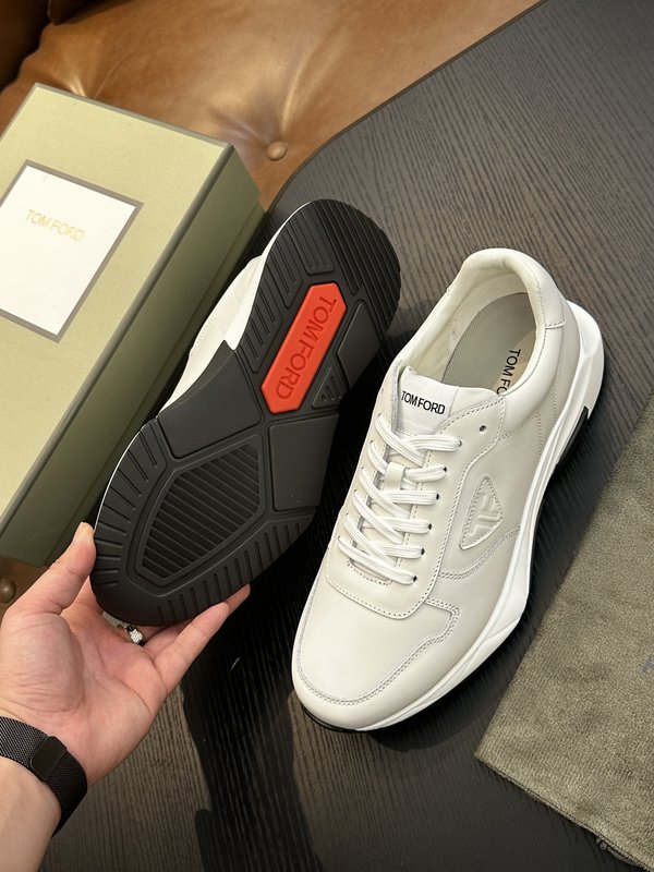 TOM FORD Cambridge 가죽 로우톱 스니커즈 001-226535