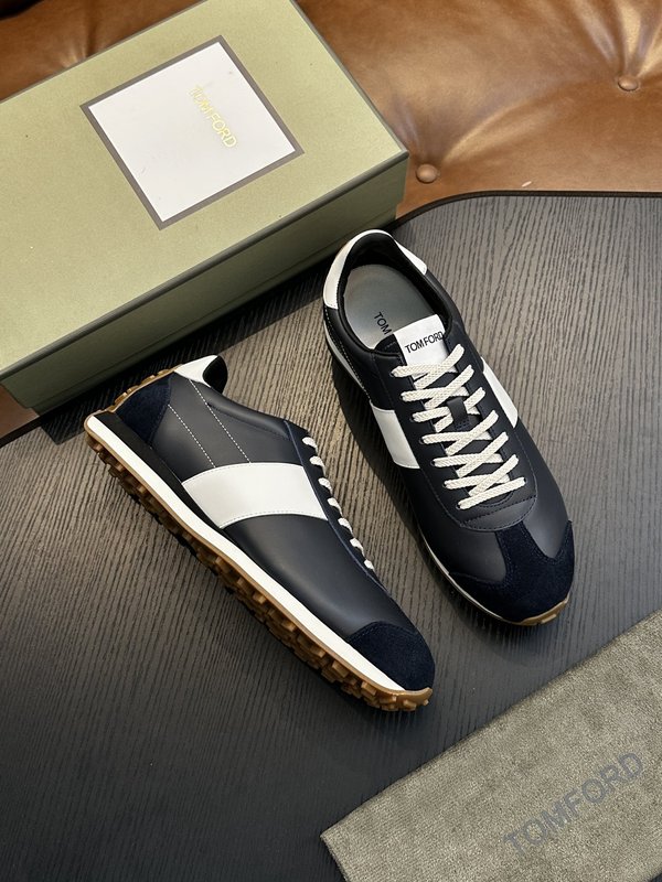 TOM FORD Cambridge 가죽 로우탑 스니커즈 001-226547