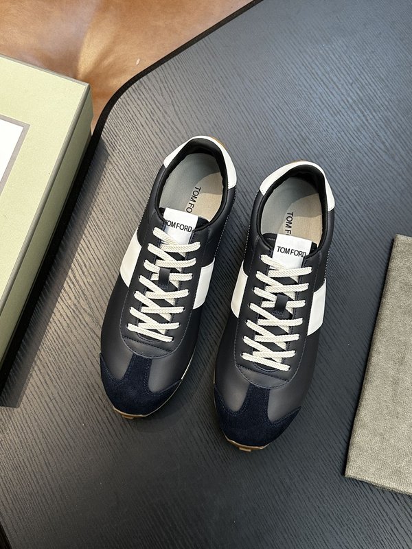 TOM FORD Cambridge 가죽 로우탑 스니커즈 001-226547