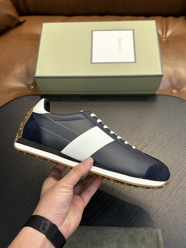 TOM FORD Cambridge 가죽 로우탑 스니커즈 001-226547