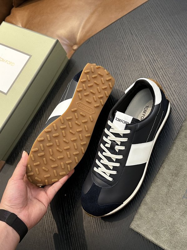 TOM FORD Cambridge 가죽 로우탑 스니커즈 001-226547