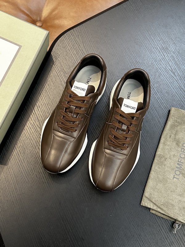 TOM FORD Cambridge 가죽 로우탑 스니커즈 001-226571