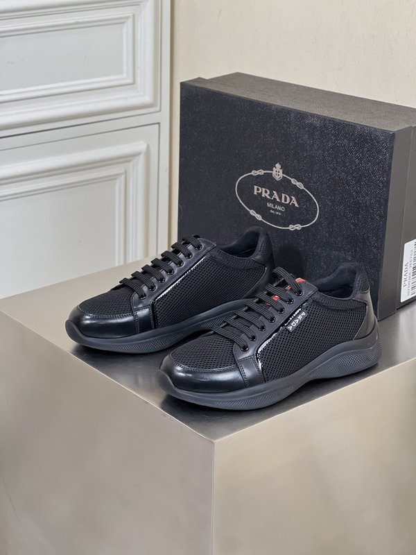 Prada 남성 가죽 두꺼운 바닥 운동화 001-227146