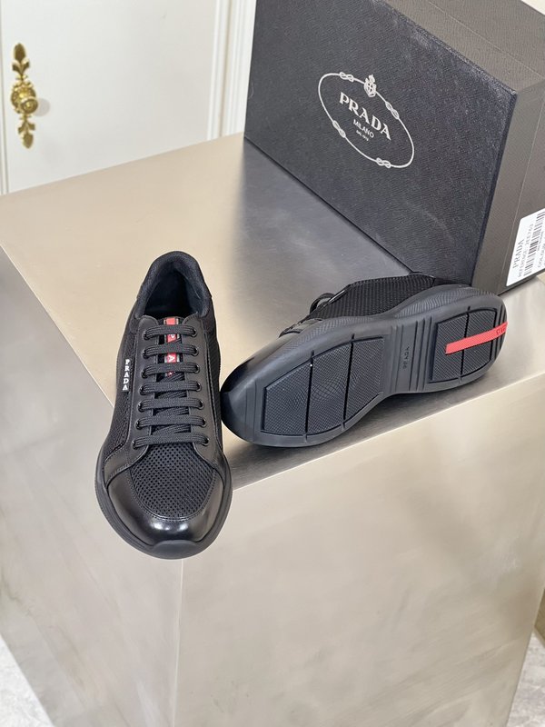 Prada 남성 가죽 두꺼운 바닥 운동화 001-227146