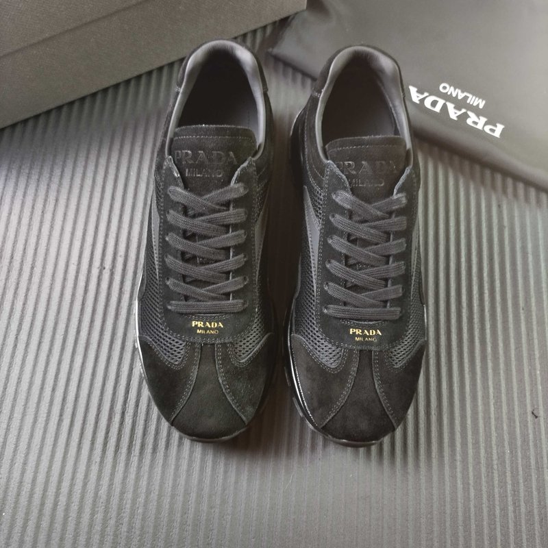 PRADA 프라다 블랙 메쉬 캐주얼 운동화 001-227549