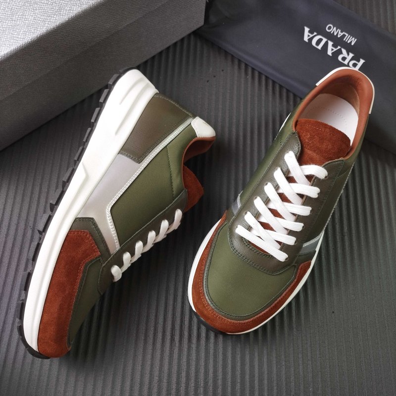 PRADA 프라다 그린 스팟 패브릭 캐주얼슈즈 001-227571