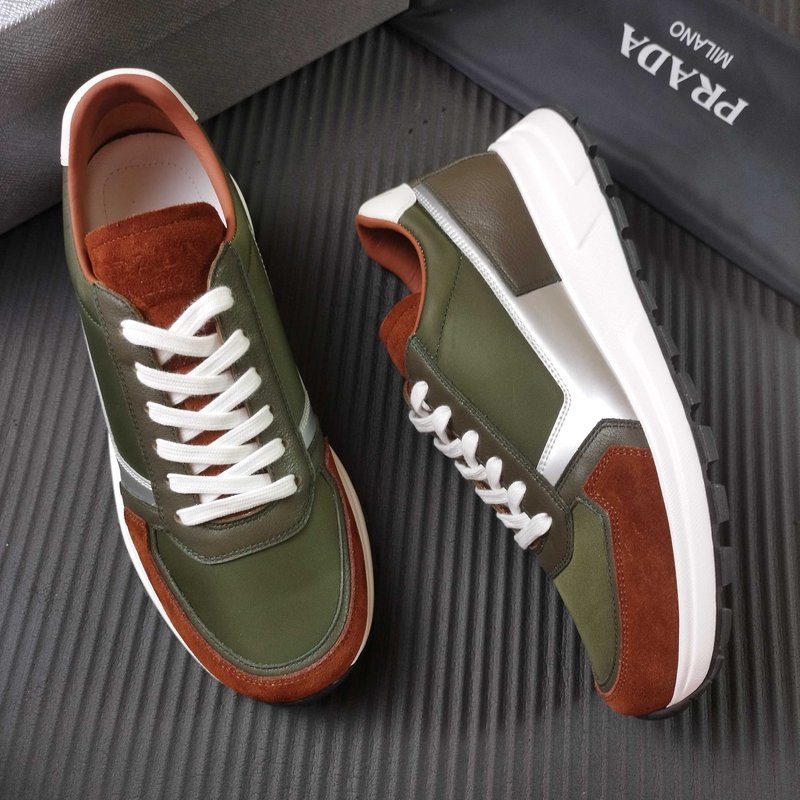 PRADA 프라다 그린 스팟 패브릭 캐주얼슈즈 001-227571