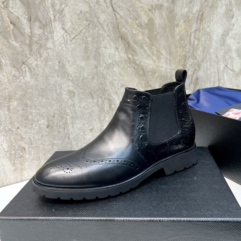 PRADA 남성용 첼시 부츠 소 가죽 보온 001-227582