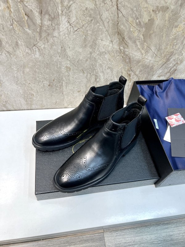 PRADA 남성용 첼시 부츠 소 가죽 보온 001-227582