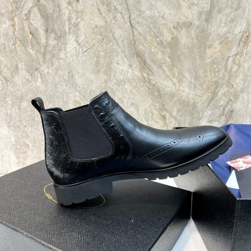PRADA 남성용 첼시 부츠 소 가죽 보온 001-227582