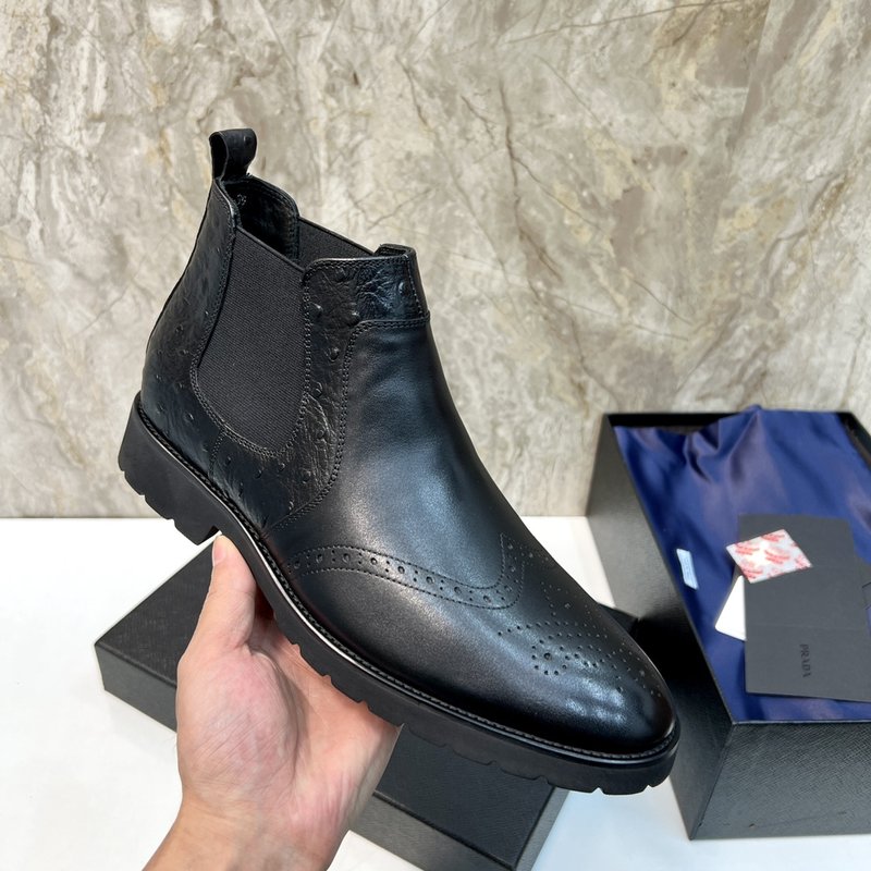 PRADA 남성용 첼시 부츠 소 가죽 보온 001-227582