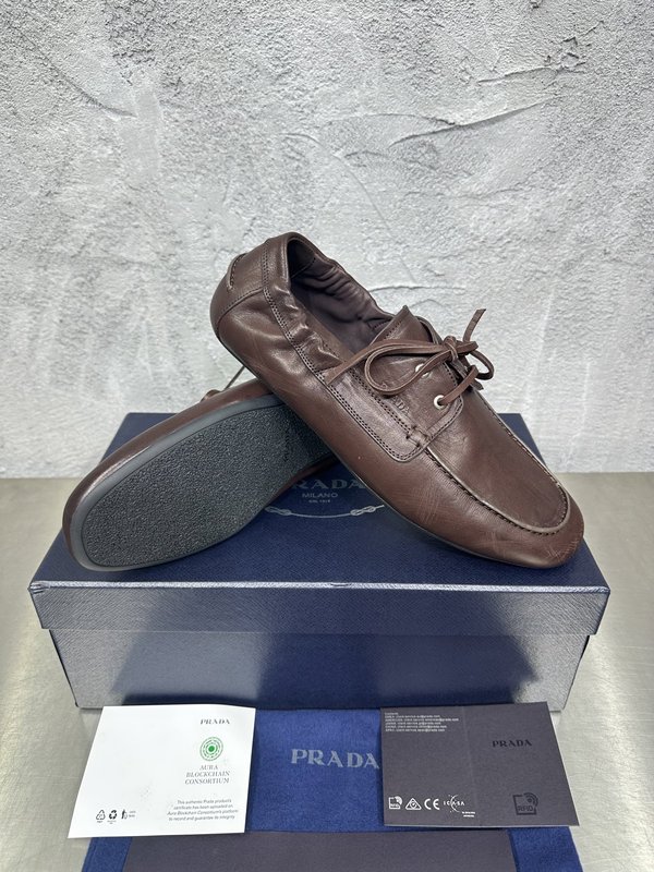 PRADA 빈티지 남성 가죽 스플라이스 슈즈 001-227718