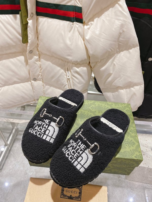 Gucci联名 The North Face 울 슬리퍼 커 001-227760