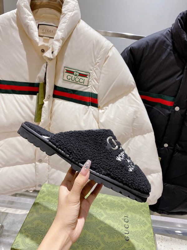 Gucci联名 The North Face 울 슬리퍼 커 001-227760