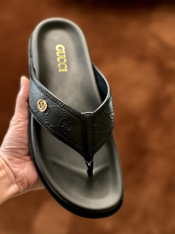 Gucci 구치 남성용 두꺼운 바닥 가죽 샌들 슬리퍼 001-227832
