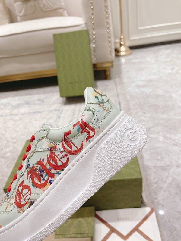 GUCCI 2022SS 커플 두꺼운 밑창 화이트 슈즈 001-227863
