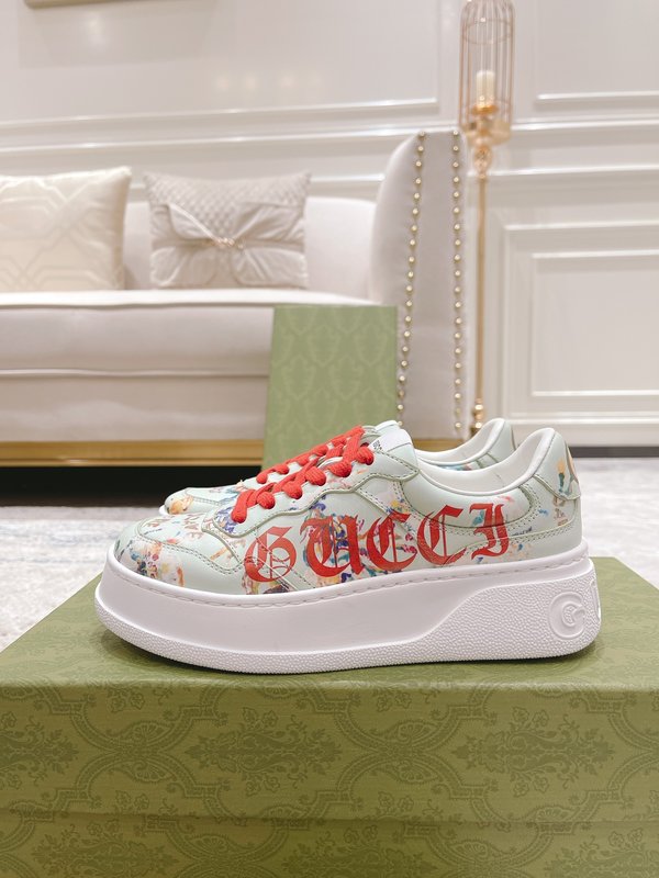 GUCCI 2022SS 커플 두꺼운 밑창 화이트 슈즈 001-227863