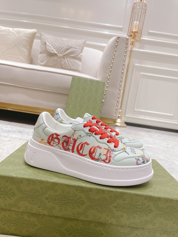 GUCCI 2022SS 커플 두꺼운 밑창 화이트 슈즈 001-227863