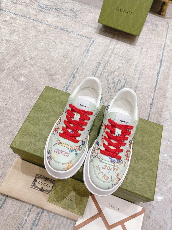GUCCI 2022SS 커플 두꺼운 밑창 화이트 슈즈 001-227863