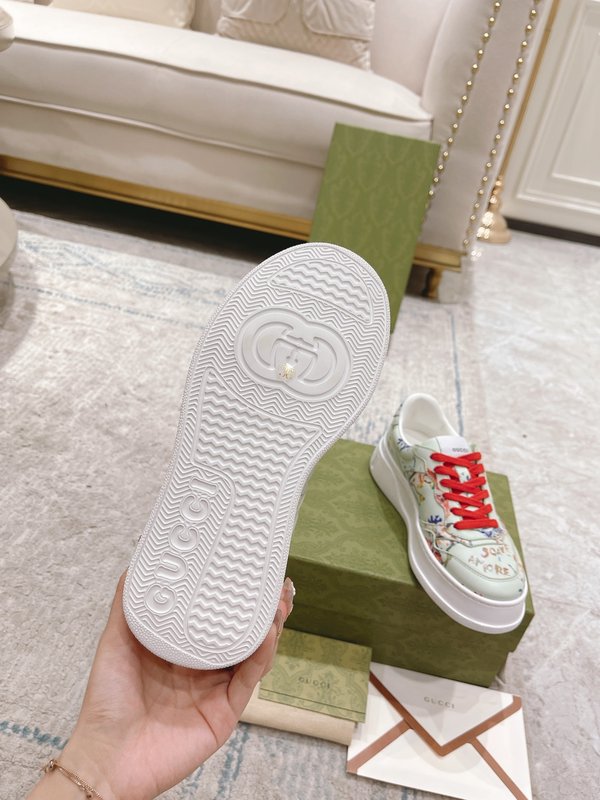 GUCCI 2022SS 커플 두꺼운 밑창 화이트 슈즈 001-227863