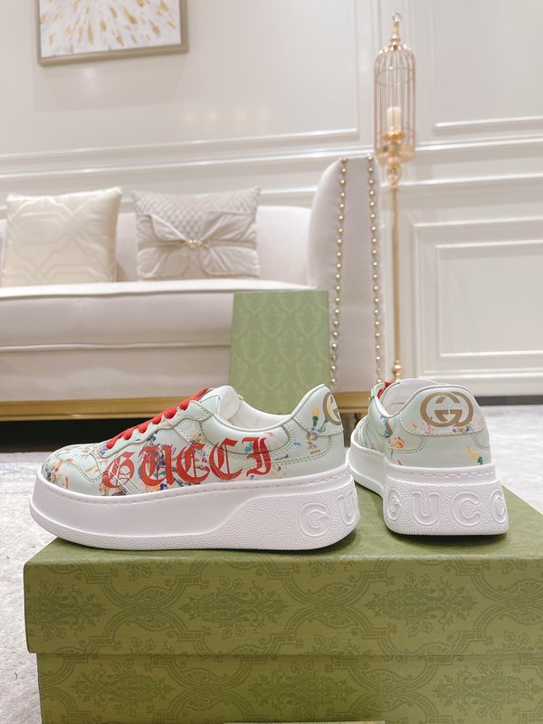 GUCCI 2022SS 커플 두꺼운 밑창 화이트 슈즈 001-227863