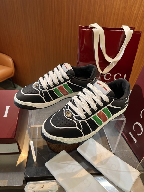 GUCCI Screener 남성 웹 스트라이프 운동화 001-227907
