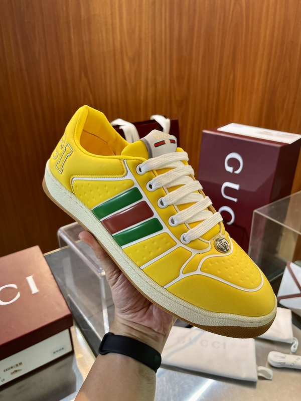 GUCCI Screener 남성 웹 스트라이프 운동화 001-227907