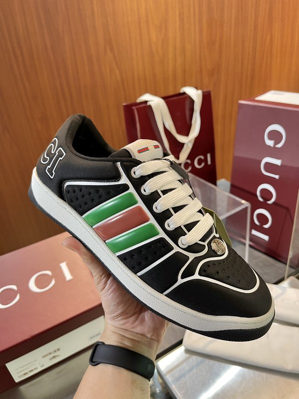GUCCI Screener 남성 웹 스트라이프 운동화 001-227907