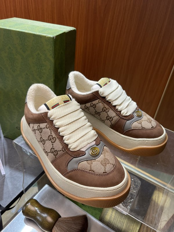GUCCI Screener 두꺼운 밑창 패디 슈즈 001-227922