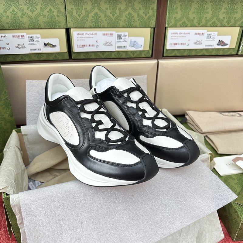 Gucci Run 5D 프린팅 레더 런닝화 001-227928