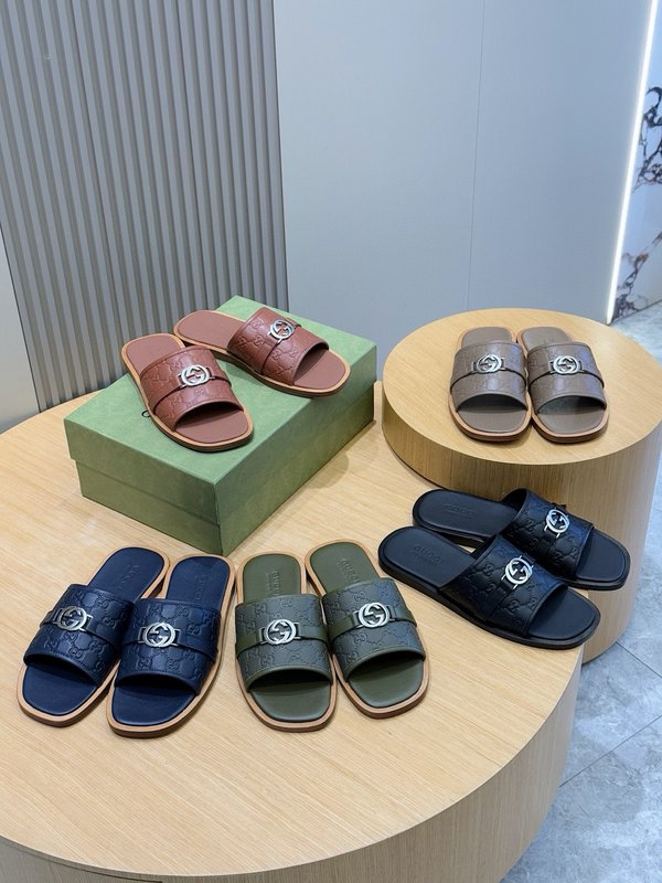 구찌男士 인터로킹 G 슬라이드 001-227958